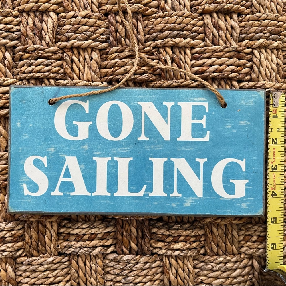 Kirklands Nautical Blue and White Wall Sign